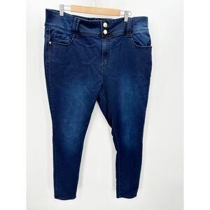 Chic Denim Asha High Rise Skinny Dark Wash Blue Jeans Womens Size 20 Regular